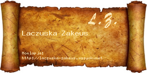 Laczuska Zakeus névjegykártya